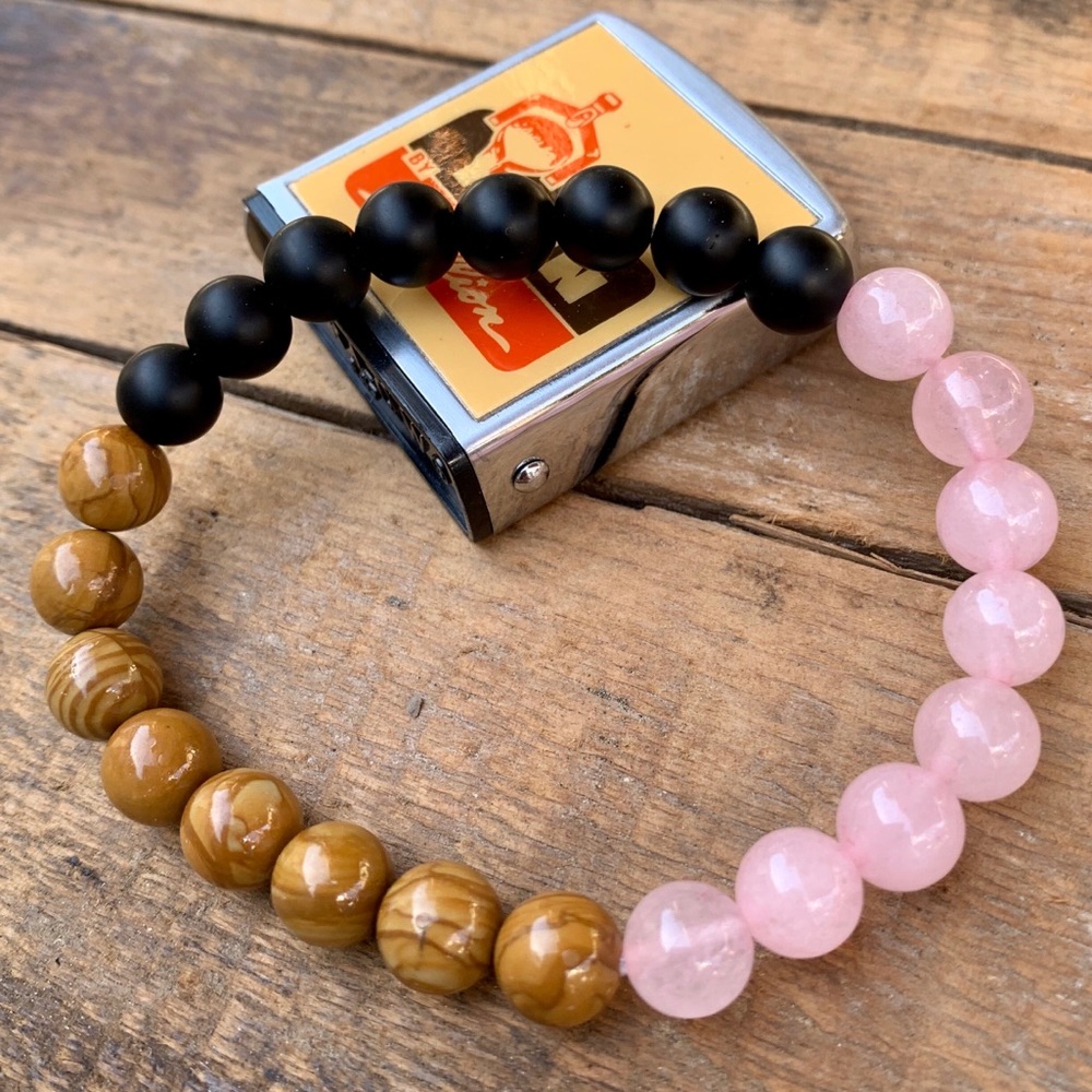 ✨ROSE QUARTZ/OBSIDIAN/JASPER BRACELET 8mm✨